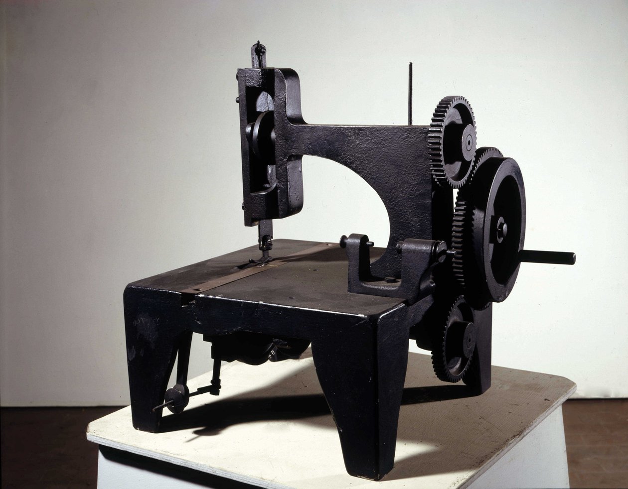 First model of Singer sewing machine. mid 19th century by Unknown artist