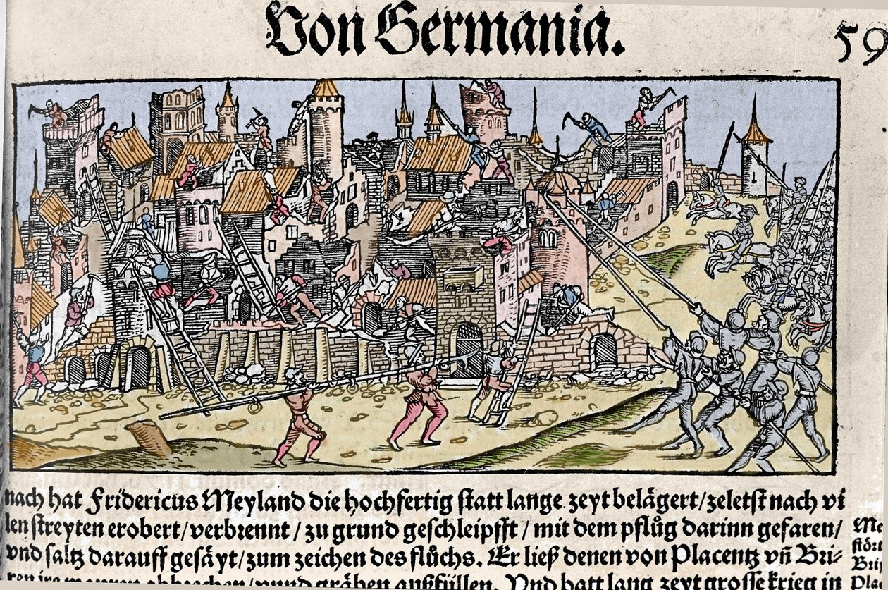 Frederic Barbarossa Emperor of the Holy Roman Empire Conquered and Destroyed Milan in 1162 by Unknown artist