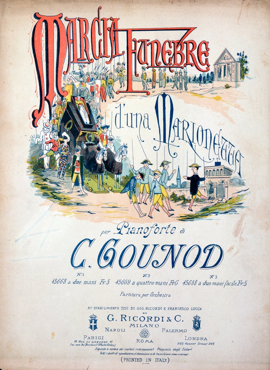 Frontispiece of Funeral March of a Puppet by Charles Gounod by Unknown artist