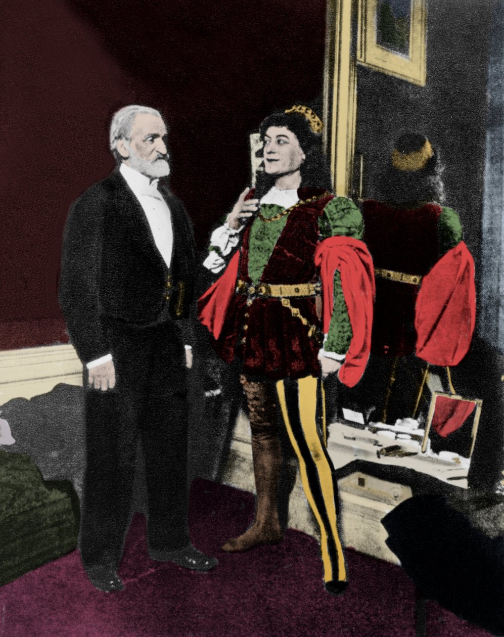 Giuseppe Verdi and Victor Maurel (in Iago) in February 1887 at the Scala in Milan After the Premiere of Otello by Unknown artist