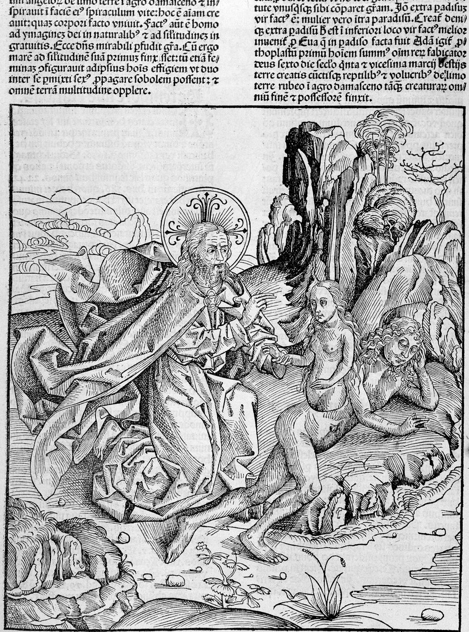 God gives birth to Eve from Adam