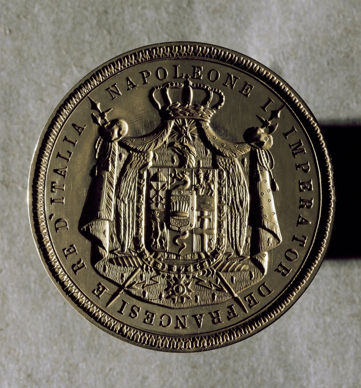 Golden seal of kingdom of Italy at the times of Napoleon I by Unknown artist