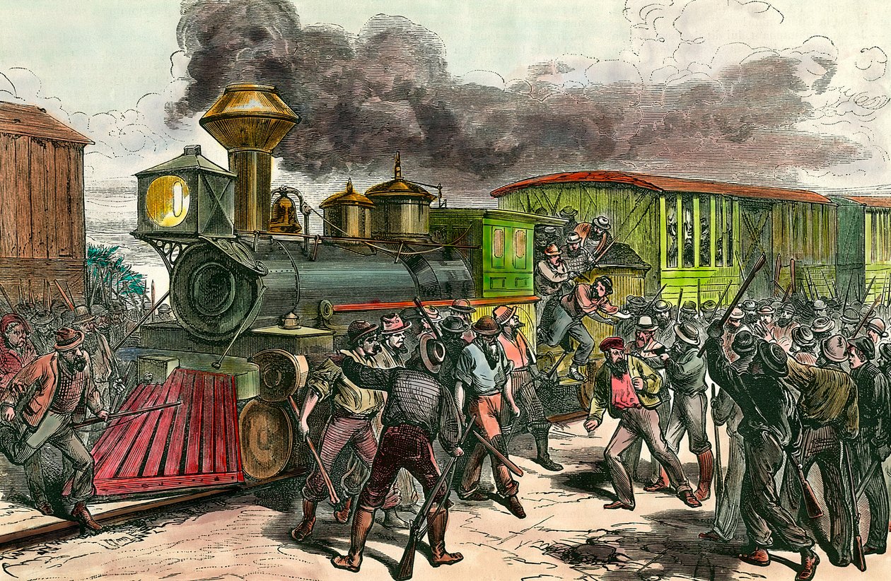 Strike on the railway line connecting Baltimore, Ohio by Unknown artist