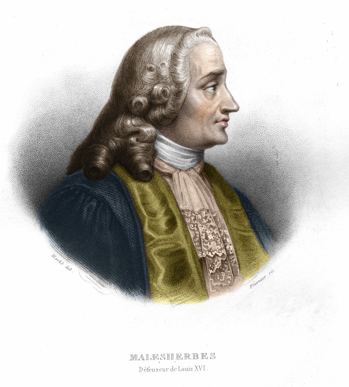 Guillaume Chretien by Lamoignon de Malesherbes (1721-1794). French politician. Engraving from 1852 by Unknown artist