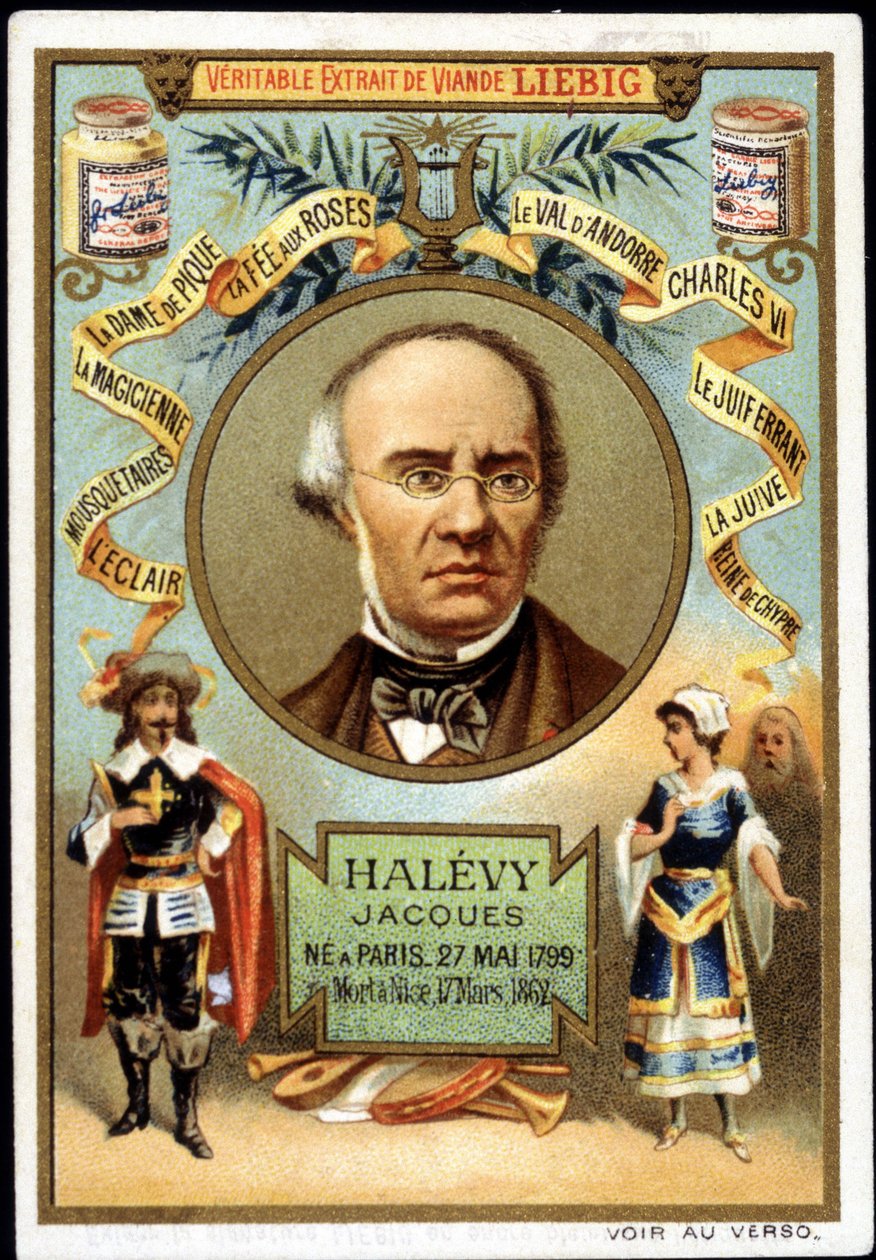 Halevy called Jacques Fromental Levy, French composer (1799-1862) as part of the promotion of a Liebig product. 19th century by Unknown artist