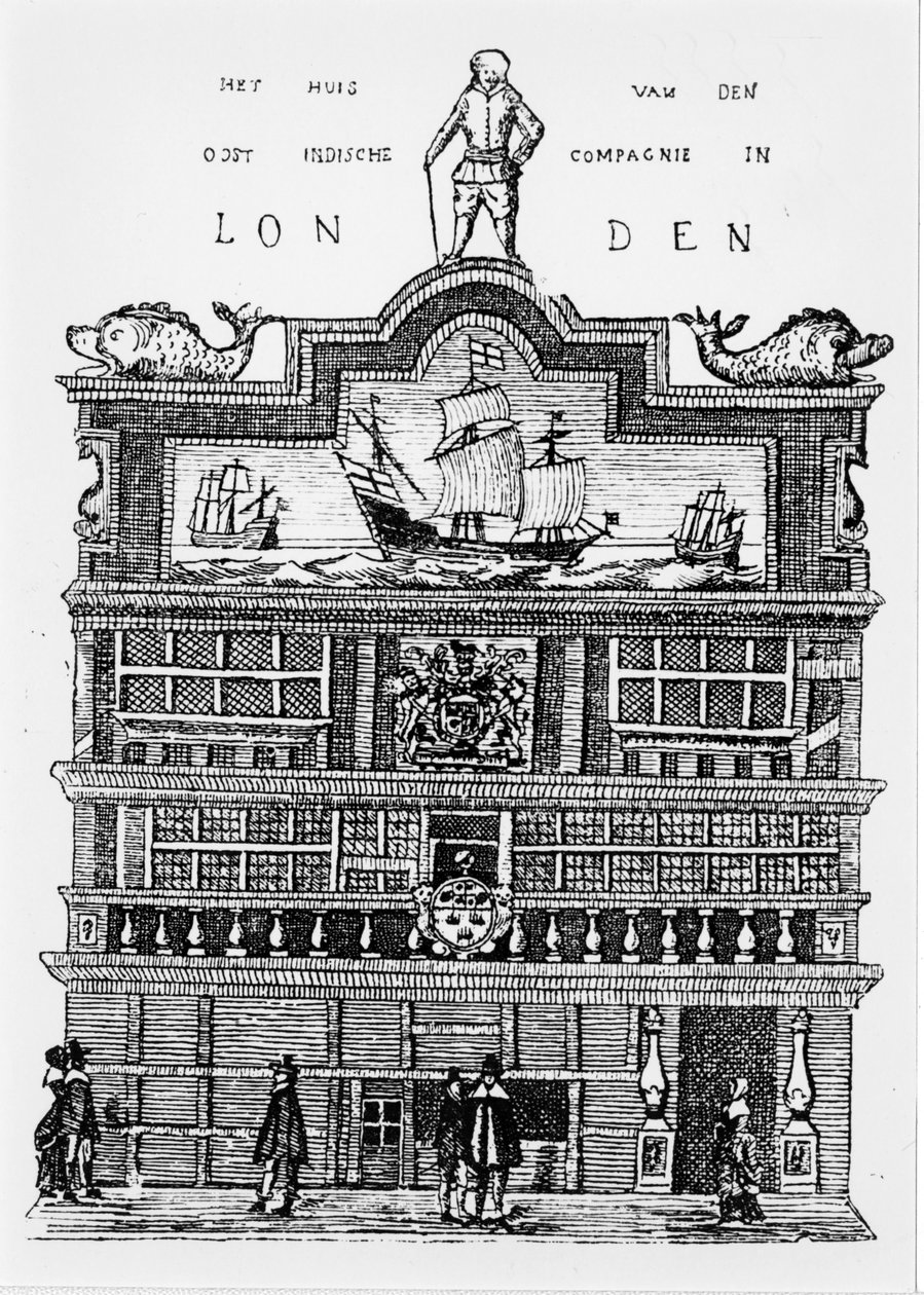 Headquarters of the East India Company in London in the 17th century by Unknown artist