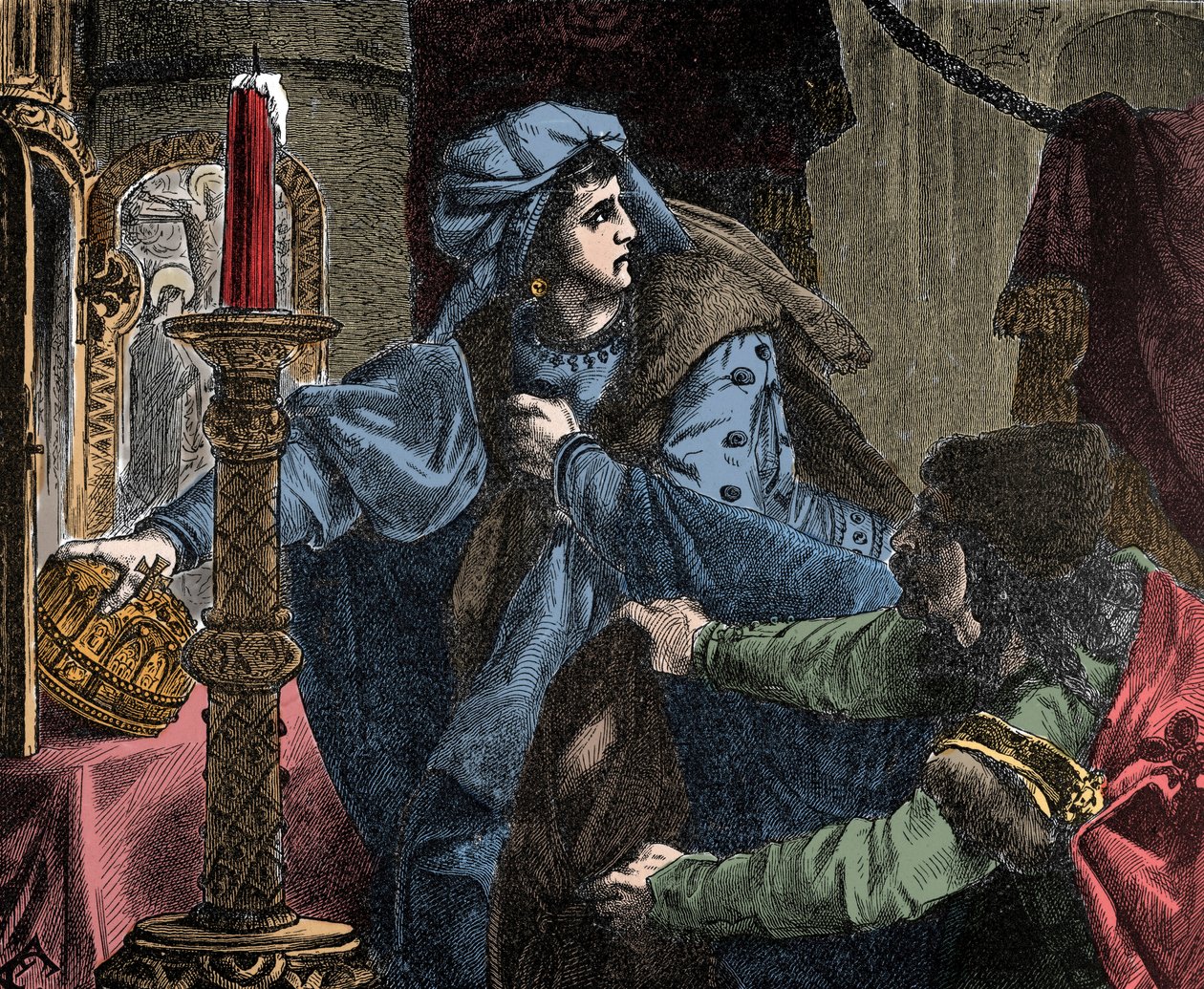 Helene Kottanner (Kottanerin, Kottannerin) (1439-1440) steals the royal crown of St. Stephen (Holy Hungarian Crown) in 1440 by Unknown artist