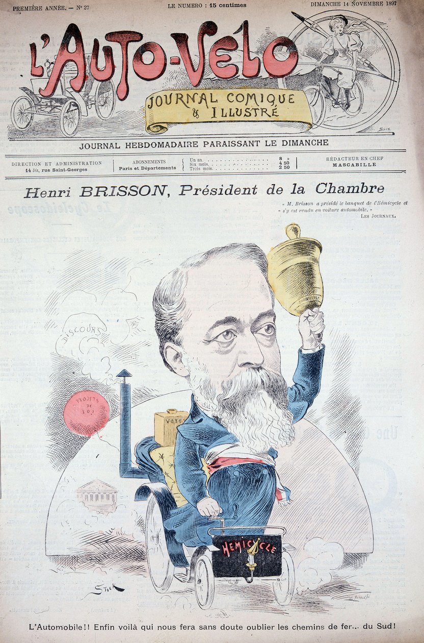 Henri Brisson in an automobile (president of the chamber) - in l