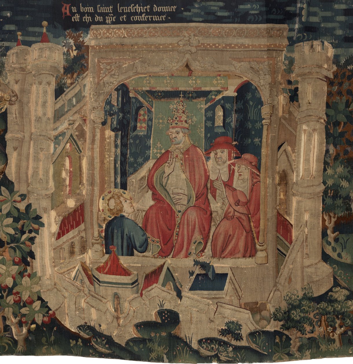 History of Saint Piat and Saint Eleuthère, Scene 9: The Saint Éleuthère is Confirmed by the Pope as the Bishop of Tournai by Unknown artist