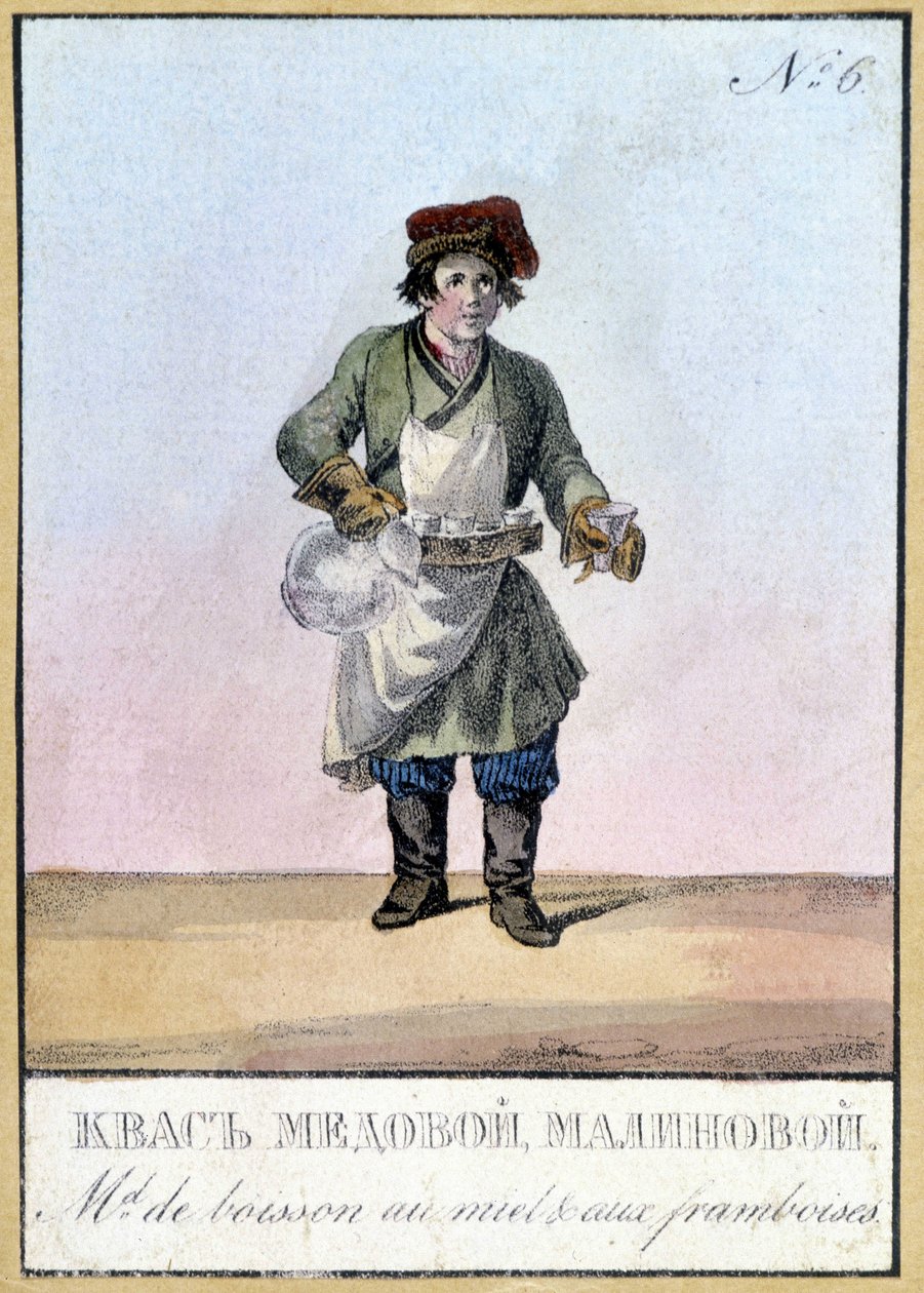 Honey and raspberry beverage dealer in Russia in the 19th century by Unknown artist