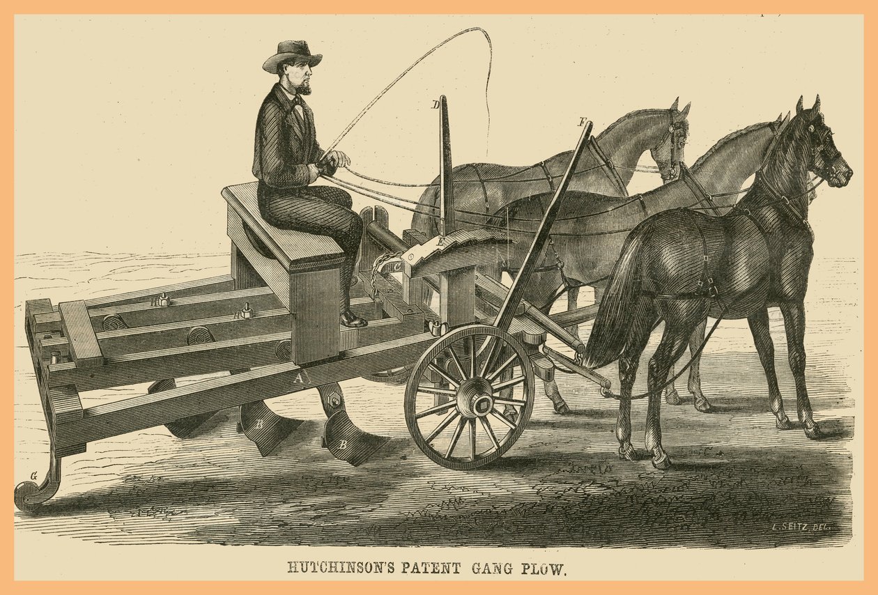 Hutchinson Patent Gang Plow by Unknown Artist