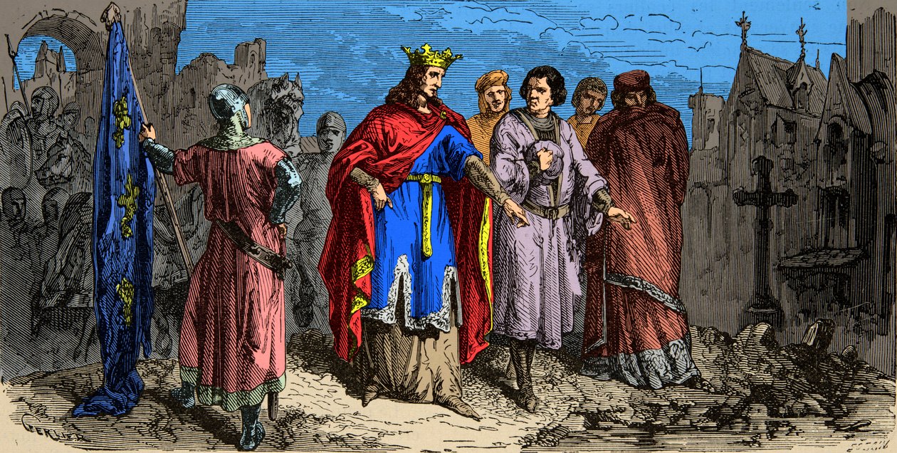 In 1186 Philippe Auguste ordered to pave the streets of Paris by Unknown artist