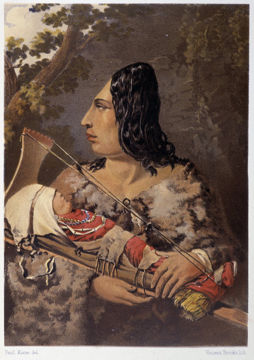Indian woman and her baby - in "Wandering of an artist among the indians of north america" by Paul Kane, Longmans & Roberts, London by Unknown artist