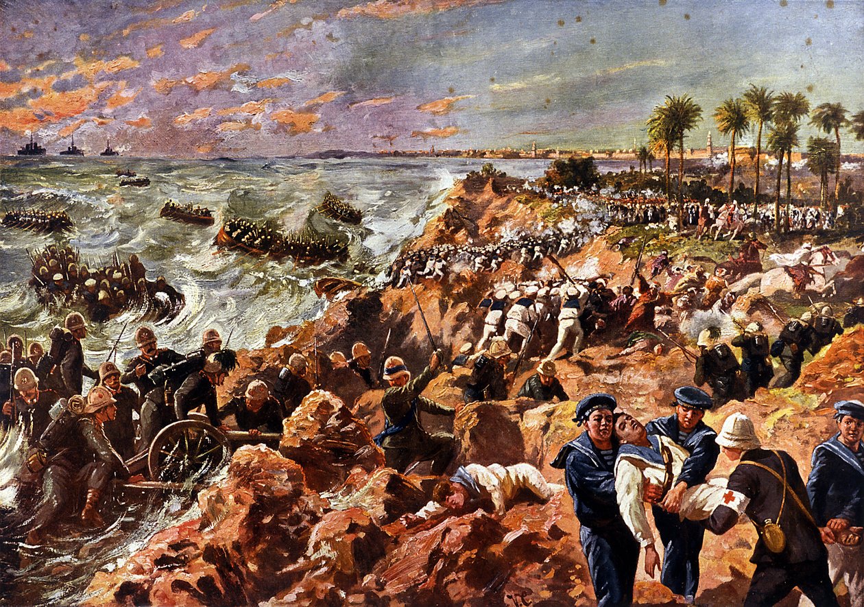 Italian-Turkish War: Debarkment of Italian Troops and Battle of Benghazi on October 11 by Unknown Artist