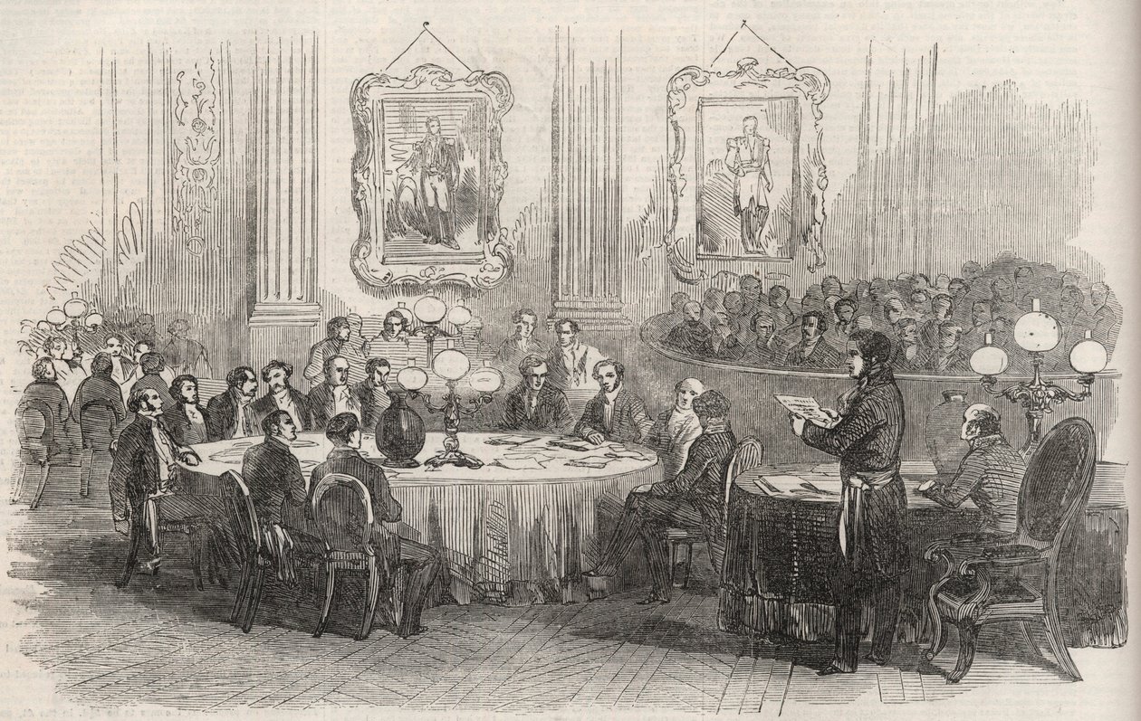 Jean-Jacques Berger (1790-1859) Prefect of the Seine, Proclaiming the Votes for the Empire to the Mayors of the Arrondissements, Paris by Unknown artist