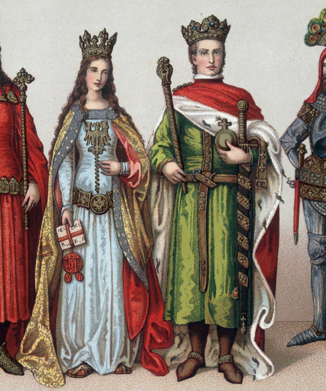 Ladislas II or V Jagellon (1350-1434), Grand Duke of Lithuania and King of Poland. Chromolithography of the 19th century by Unknown artist