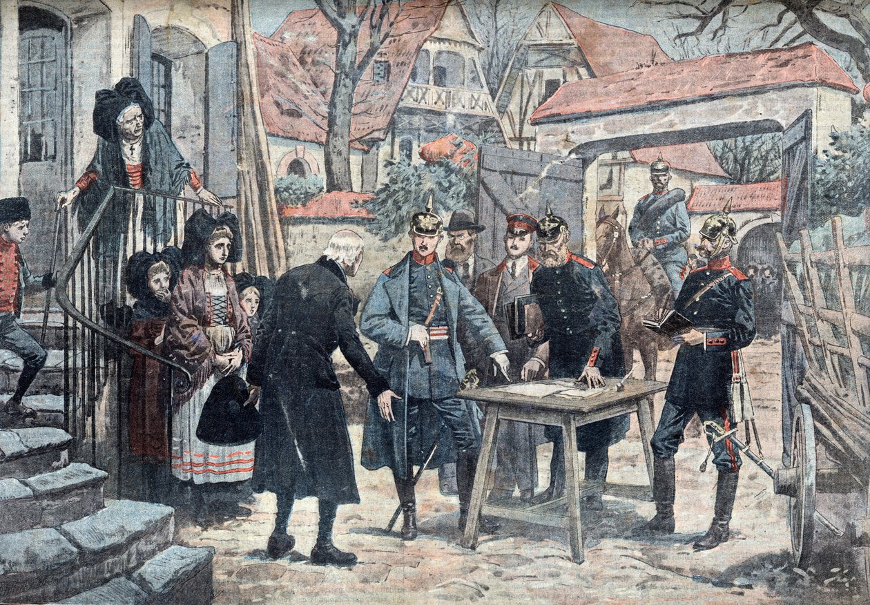 German Officers Campaigning in Alsace, March 1918, Illustration from 