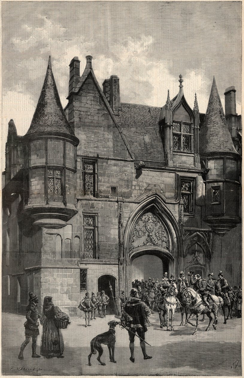 The Hotel de Sens in Paris in the IV arrondissement at the time of Margaret of France - Exterior view of the Hotel de Sens in Paris at the time of Margaret of France by Unknown artist
