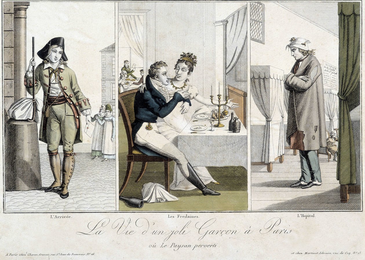 Life of a Pretty Boy in Paris or the Perverted Peasant: The Arrival, the Fredaines and the Hospital by Unknown artist