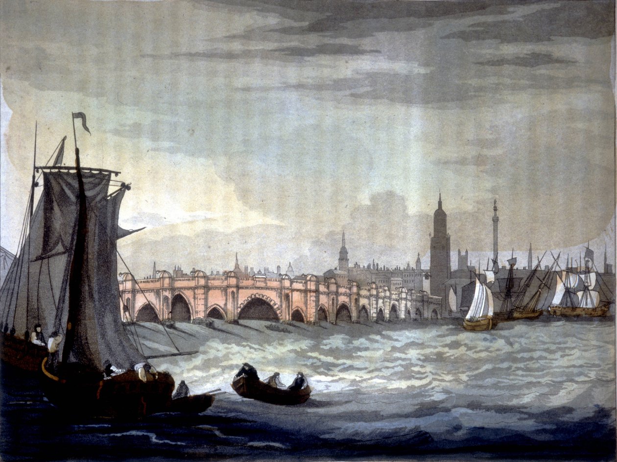 London Bridge and Southwark Cathedral, England by Unknown artist