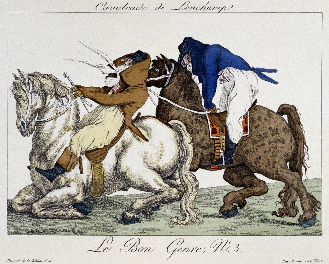 Longchamps Cavalcade - caricature, early 19th century by Unknown artist