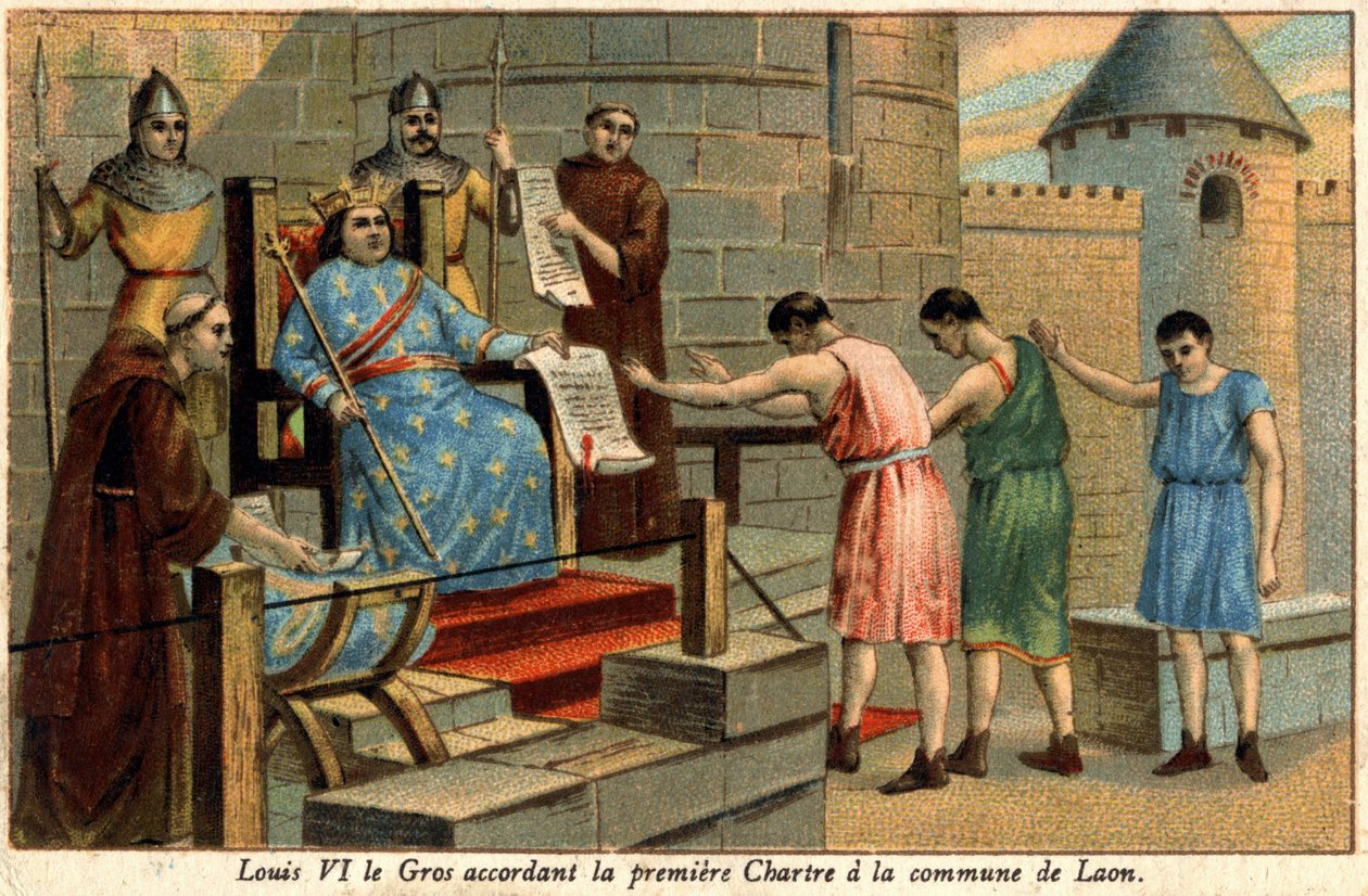 Louis VI granted the first Charter to the commune of Laon in 1128. by Unknown artist