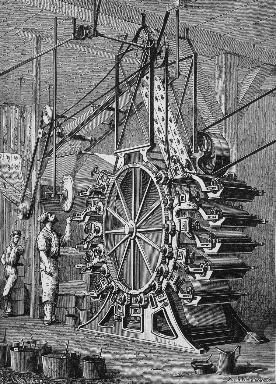 Machine for Printing Wallpapers in 10 Colors by Unknown artist