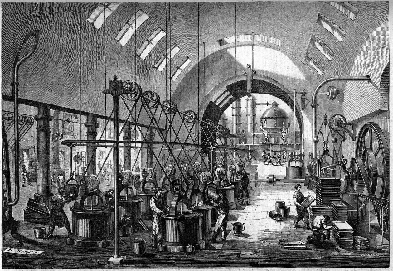 Main workshops of the large sugar refinery of Launay, owned by Mr. Cedard in Nantes in 1864. by Unknown artist