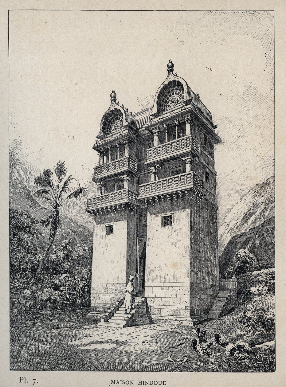 Hindu House - Engraving of 1889 in 