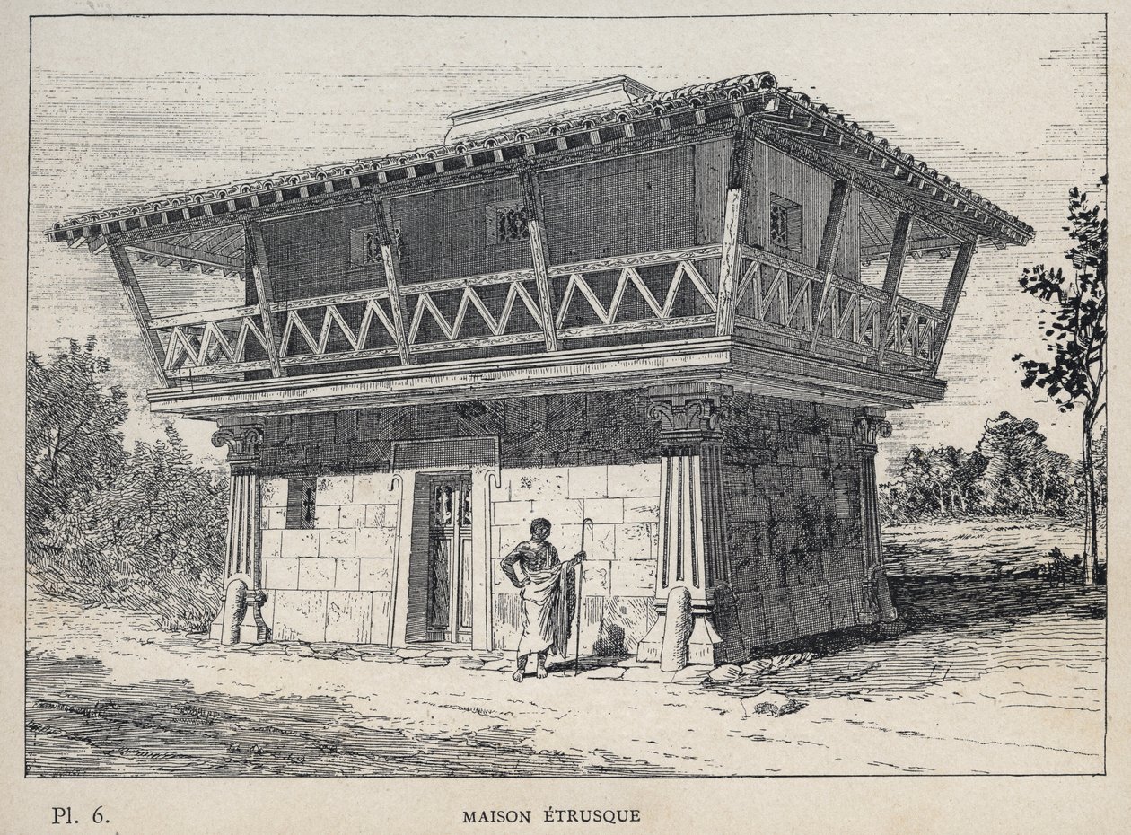 Etruscan House - engraving of 1889 in 