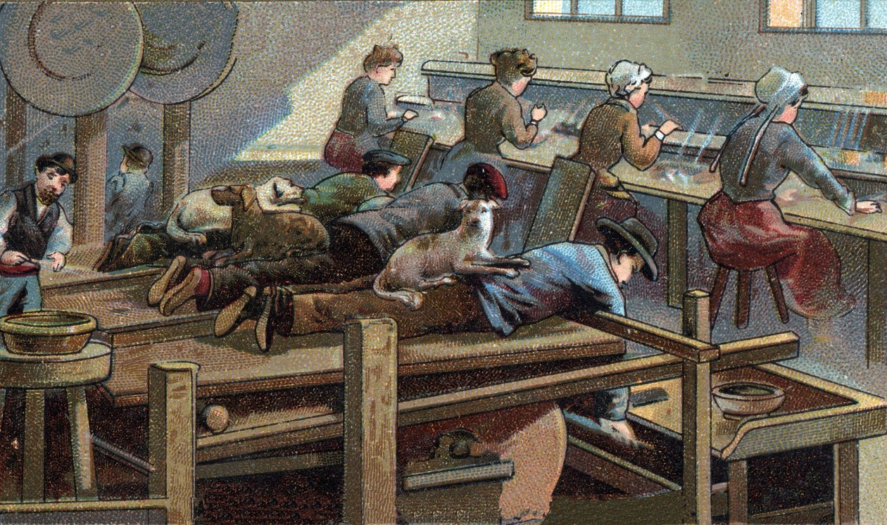 Manufacture of knives, moulding workshop by Unknown artist