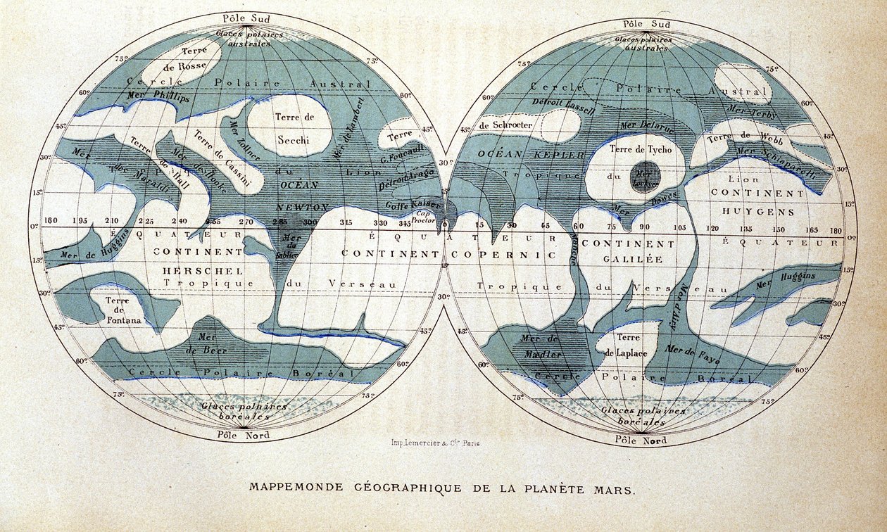 Map of the Planet Mars - in 