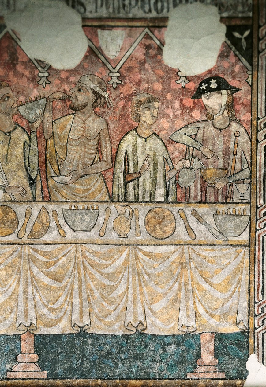 Meal Scene in the Refectory of the Pelerins, (detail) by Unknown artist