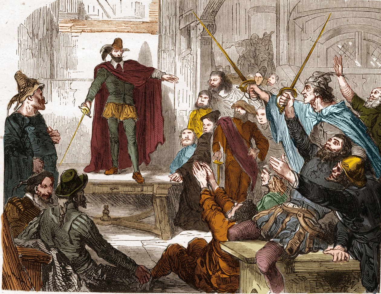 Meeting of the Committee of Sixteen in 1588 (Council of Representatives of the Sixteen Quarters of Paris) Insurrectional Committee formed in Paris during the League by Unknown artist