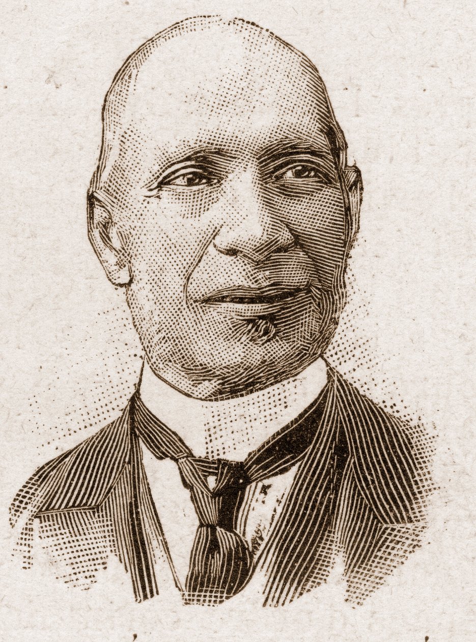 Members of the Academy Francaise in 1895: portrait of Edouard Herve, French journalist and politician. by Unknown artist