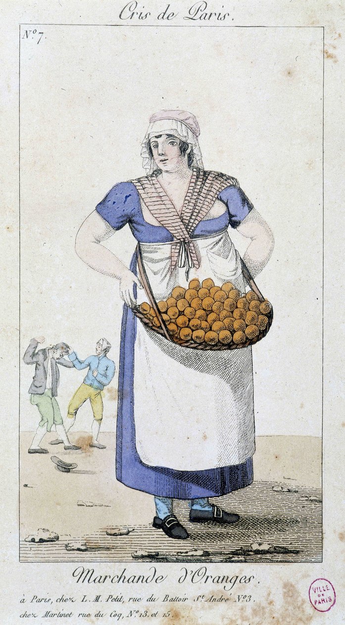 Merchant of oranges - in Cris de Paris, early 19th century by Unknown artist