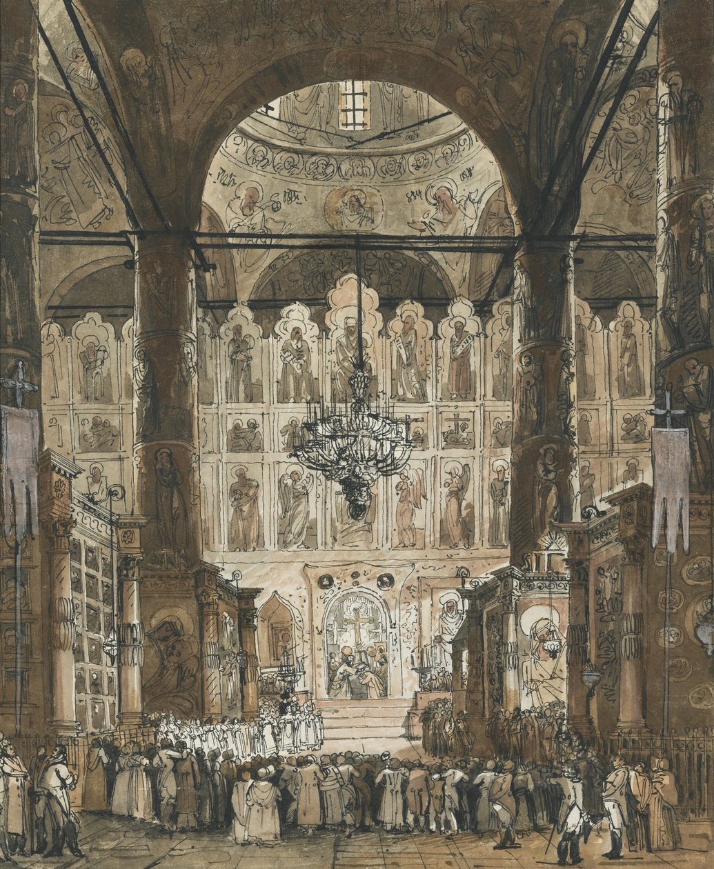 Mass at the Cathedral of the Dormition in the Moscow Kremlin by Unknown artist