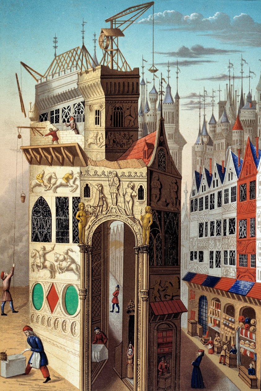 Middle Ages: Street Scene in the 15th Century by Unknown Artist
