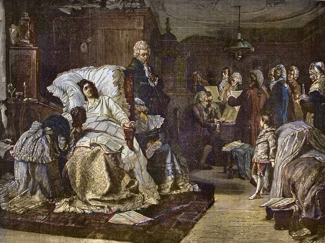 Mozart's last days after painting of Hermann Kaulbach (1846-1909) - Gli ...