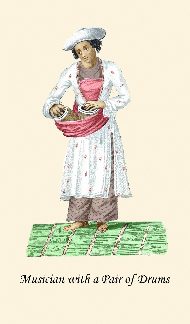 Musician with a Pair of Drums by Unknown Artist