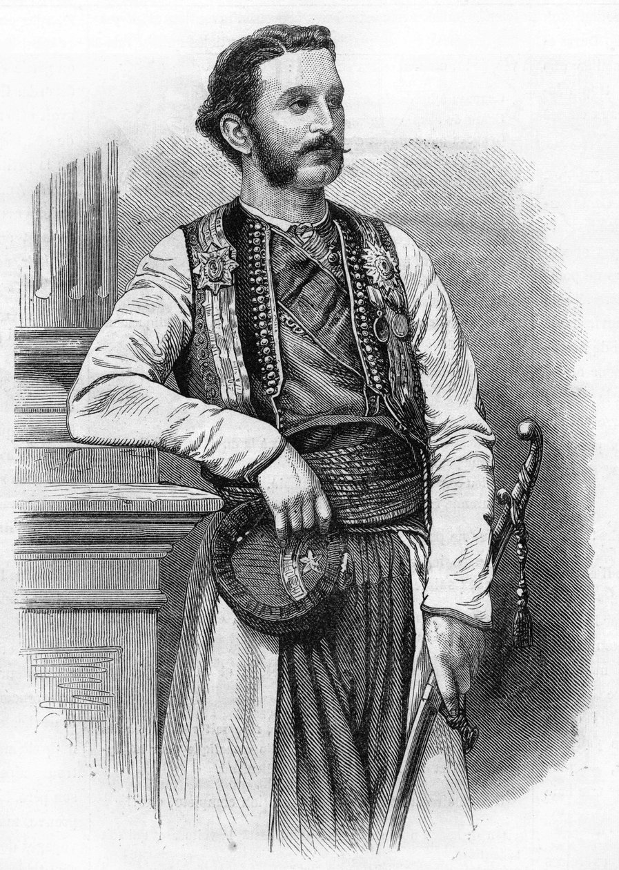 Nicholas I (1841-1921), in 1869. Prince of Montenegro then King of Montenegro by Unknown artist