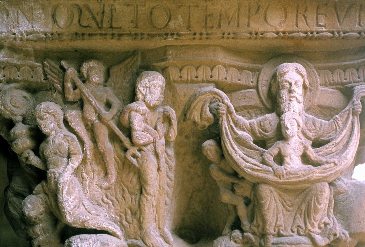 Norman Art in Monreale: capitals of the Cloitre of the Benedictines representing Christ and God by Unknown artist