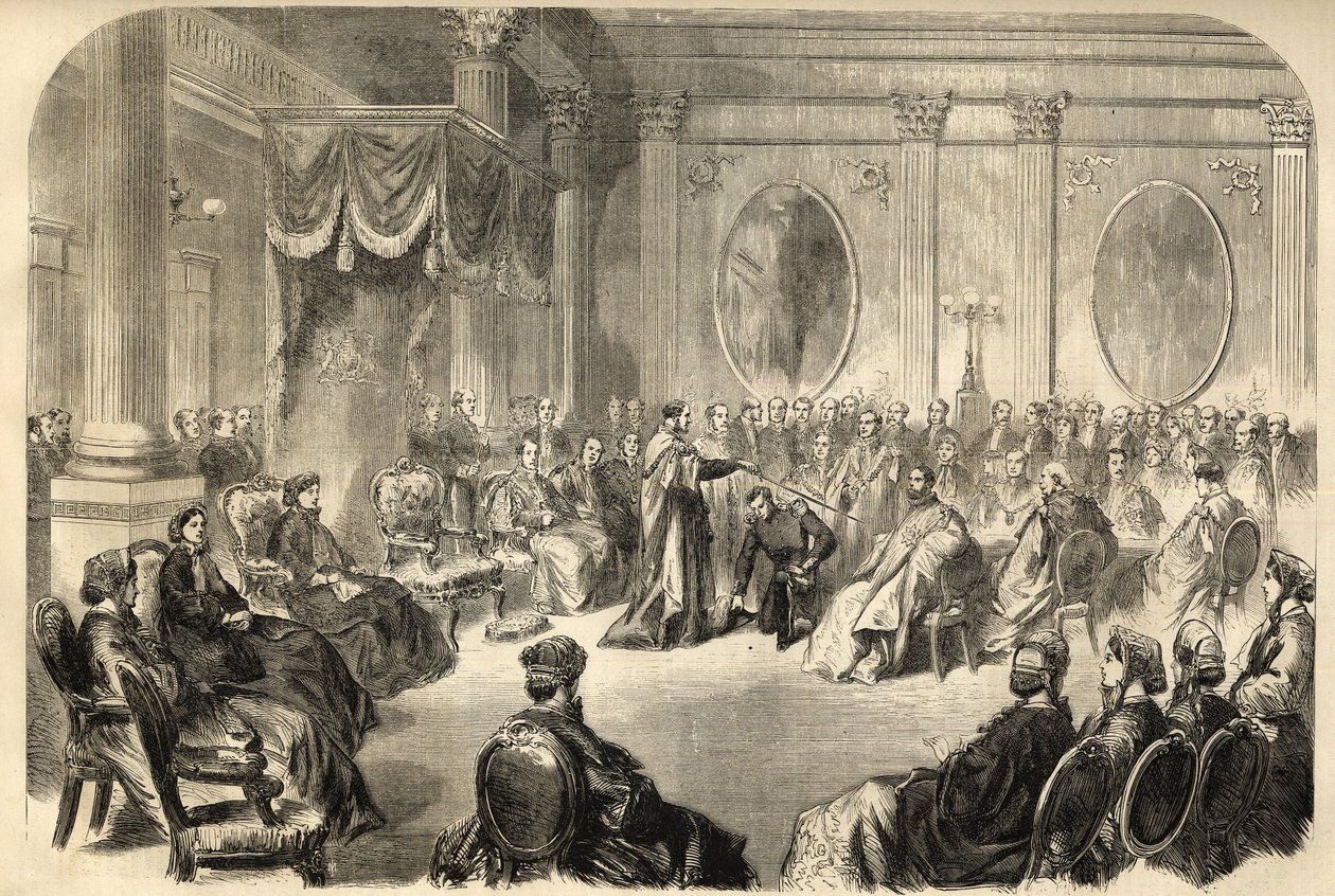 Order of St. Patrick - The investiture of a knight in Order of Saint Patrick in Dublin, Ireland in the 19th century by Unknown artist