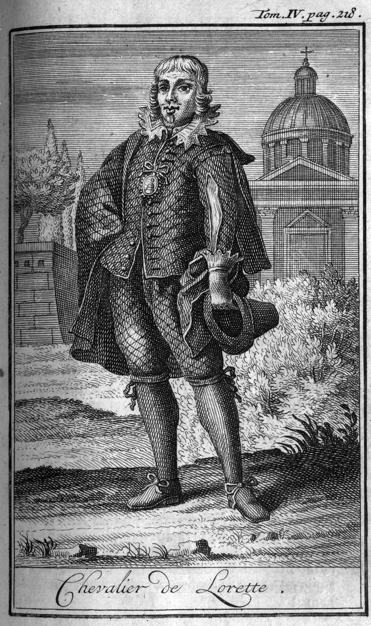 Orders of Knight. Chevalier de Lorette in France in the 16th century. In History of military orders or knights, of the secure and routine militias of both sexes, which have been established so far. Edition taken from Abbe Giustiniani, R.P.Bonani, M. Her by Unknown artist