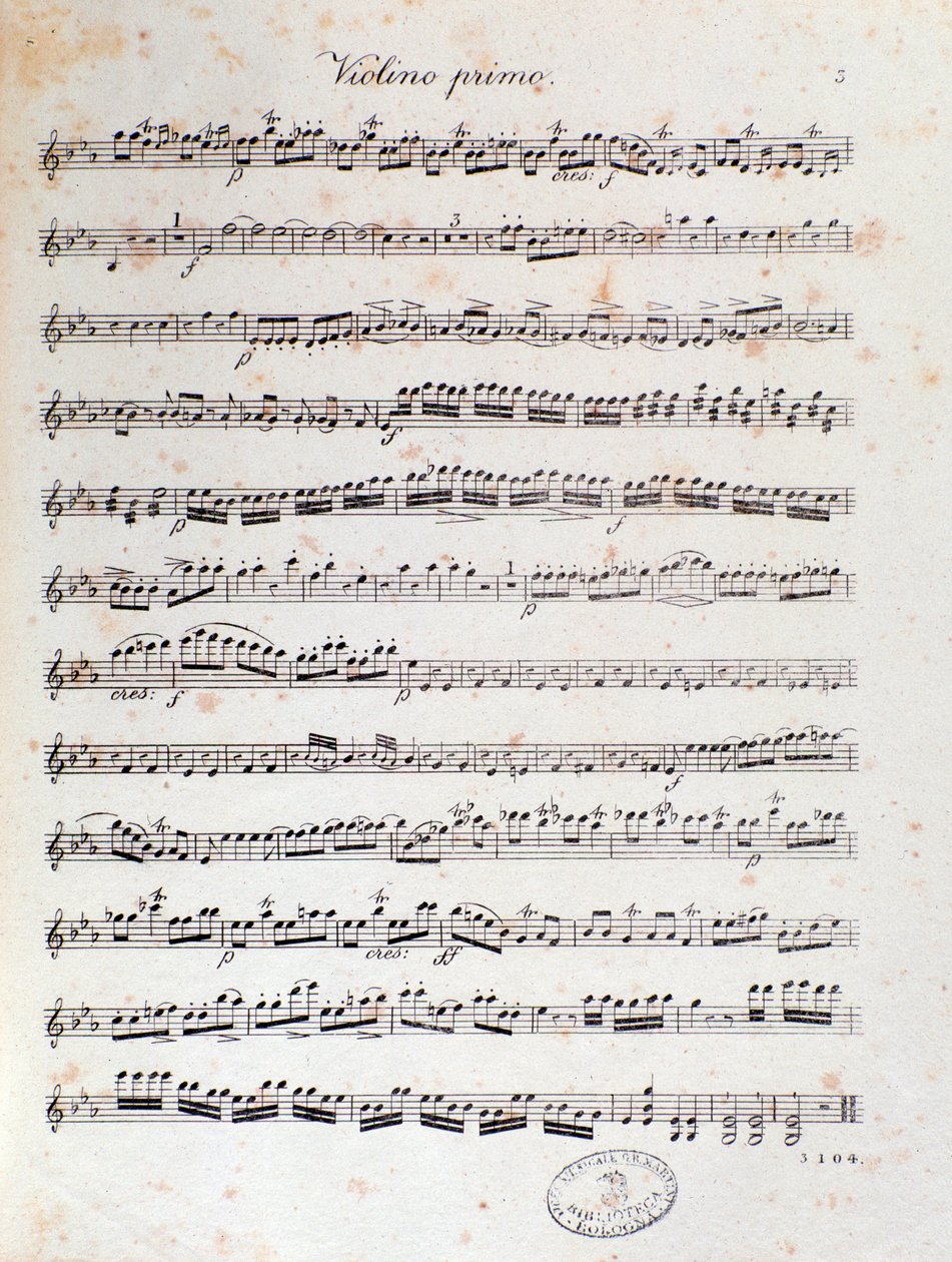 Page of musical score of the overture of Alruna by Louis Spohr by Unknown artist