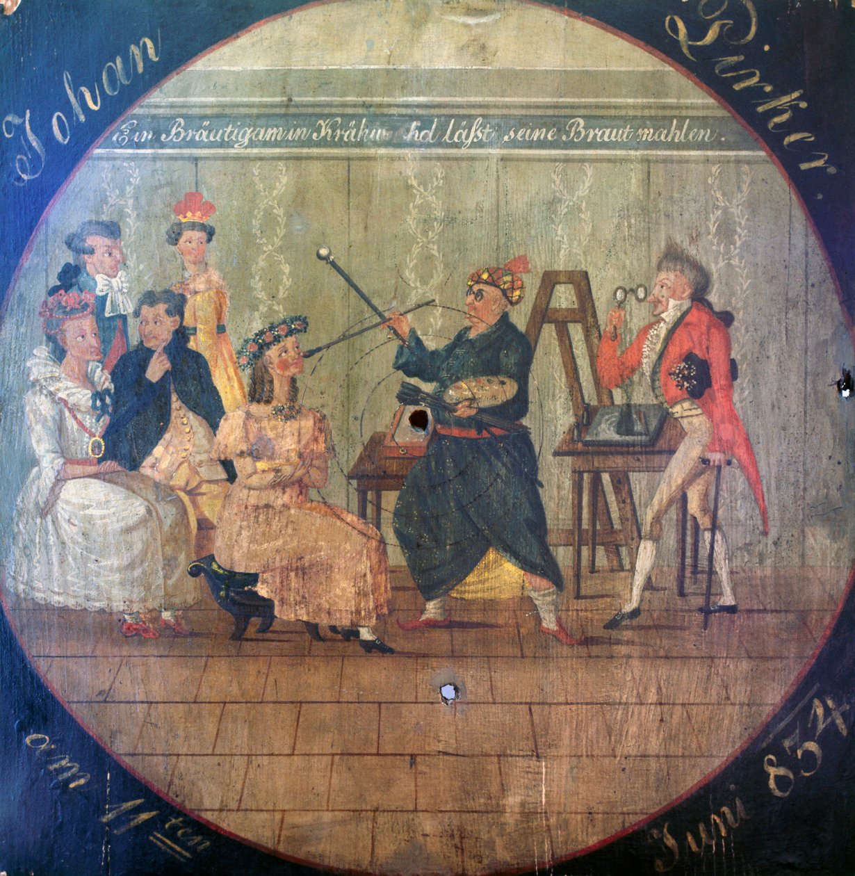 Painter with models by Unknown artist