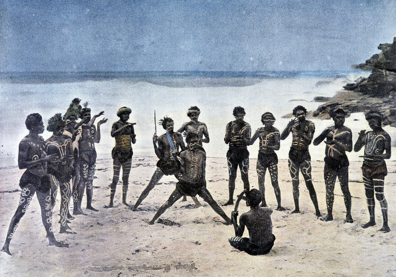 Papua Dance on the Beach Next to the Village Karapuna (New Guinea) by Unknown artist