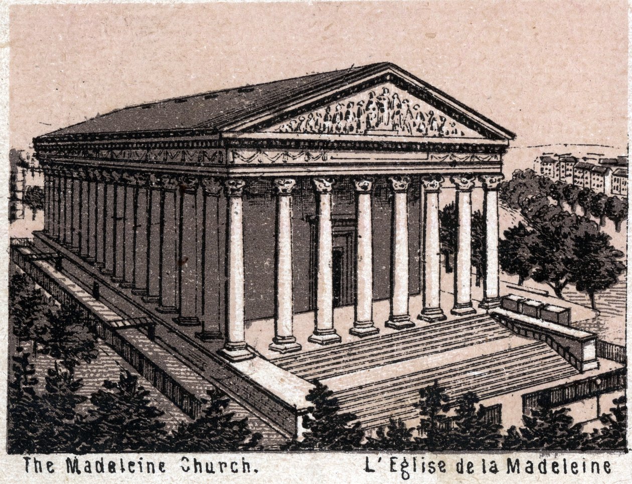 Paris, France: view of the Madeleine Church. The world illustrates 168 views. Undated (end 19th century) by Unknown artist