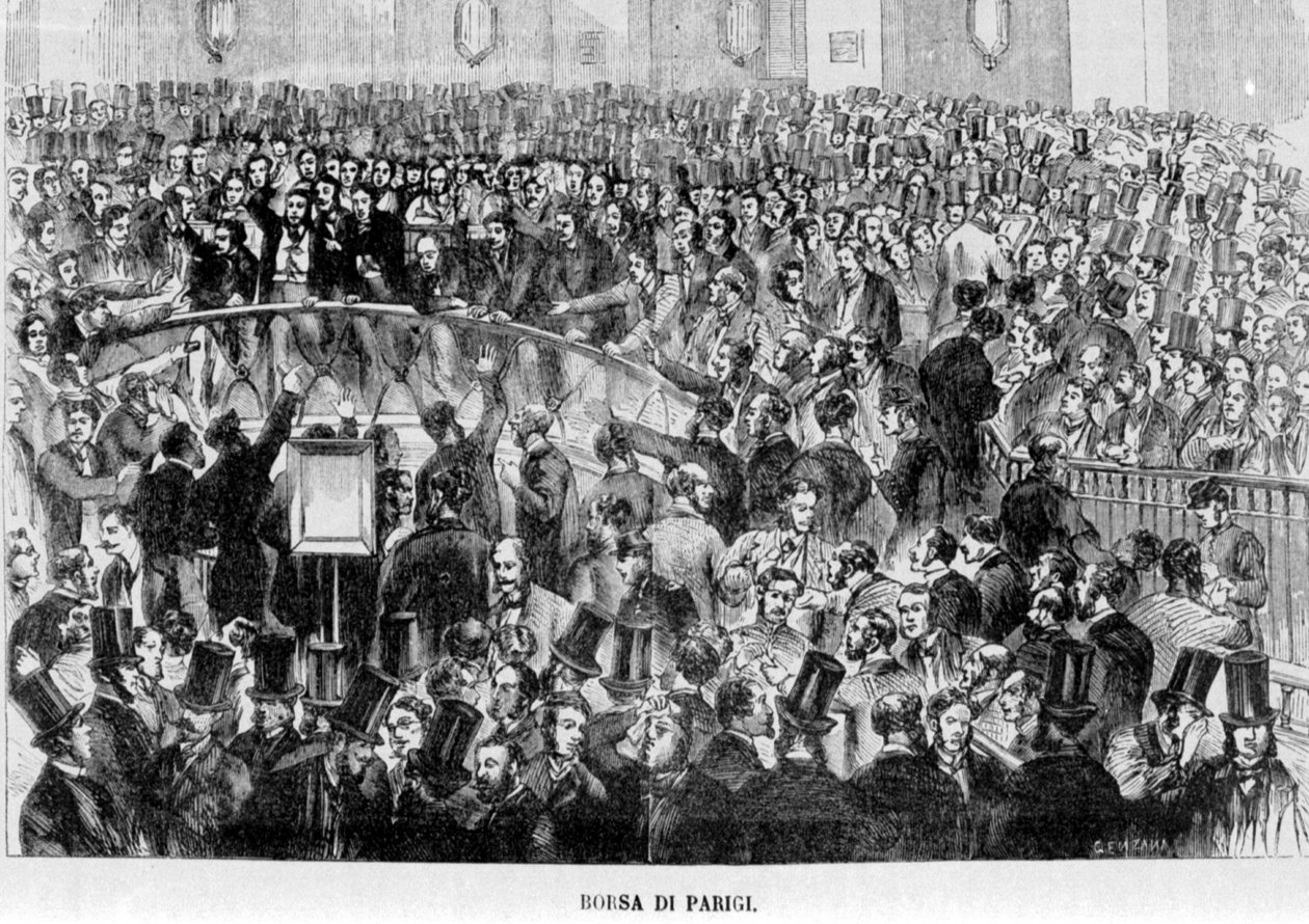 Paris Stock Exchange in 1870 by Unknown artist