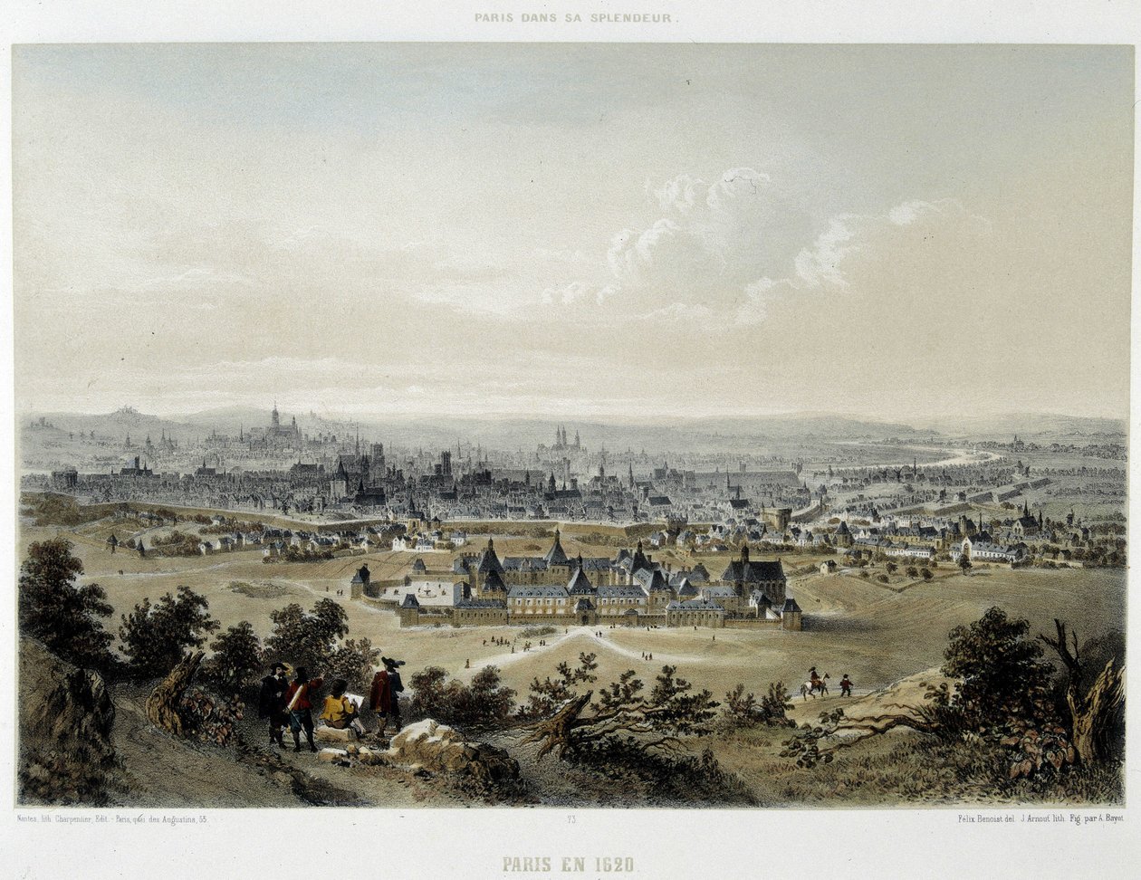 Paris in 1620, General View from the Butte Chaumont by Unknown artist
